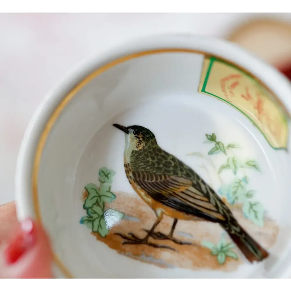 VTG Louis Lourioux France Bird Ramekins Set of 2 Cottage Farmhouse Bakeware Bowl